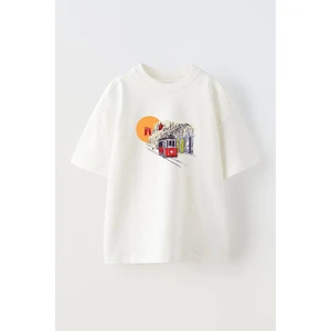 Nmg Tekstil Unisex Beyaz Oversize Pamuk Taksim Tramvay Istanbul Baskılı Örme T-Shirt