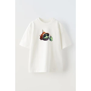 Nmg Tekstil Unisex Beyaz Oversize Pamuk Rammus Lol Baskılı Örme T-Shirt