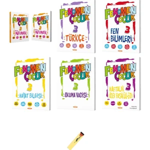 Fenomen Çocuk 3. Sınıf Matematik 1 - 3. Sınıf Matematik 2 - 3. Sınıf Türkçe - 3. Sınıf Hayat Bilgisi 7'li Set + Fosforlu Kalem