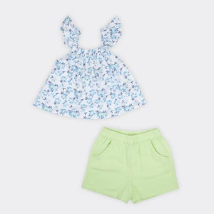 Kız Bebek Çiçek Desenli Şortlu Takım