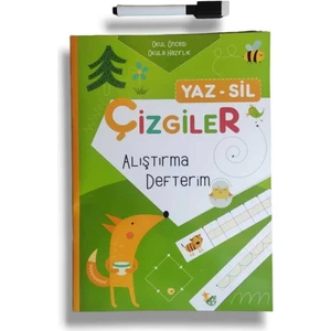 Yaz Sil Çizgiler Alıştırma Defteri Okul Öncesi Bitmeyen Yazı Defteri