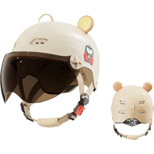 Zhouhuan3 Shop ZHOUHUAN3SHOP Çocuk Kaskı 3c Sertifikası Elektrikli Araba Erkek ve Kız Kask Sürme Yarım Kask Ayarlanabilir (Yurt Dışından)