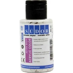 Metalik Akrilik Boya 40 ml Beyaz