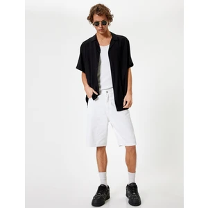 Oversize Kot Şort Bermuda Cep Detaylı Pamuklu