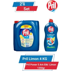Limon 4 kg & Pril Power 5 Artı Etki Limon 1350gr 2'li Set