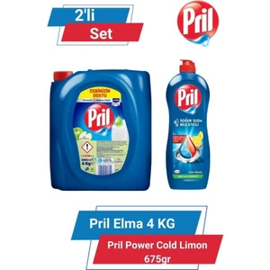 Elma 4kg& Pril Power Cold Limon 675gr 2'li Set