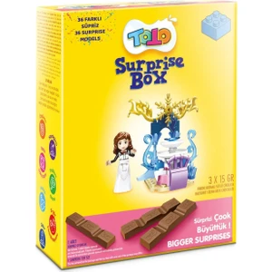 Fındık Kremalı Sütlü Çikolatal 3X15 gr Oyuncak Hediyeli Sürpriz Box-Kız