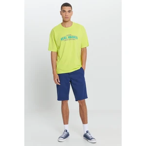 Altınyıldız Classics Erkek Sarı Real Madrid Lisanslı Oversize Fit Bol Kesim %100 Pamuk Bisiklet Yaka Tişört