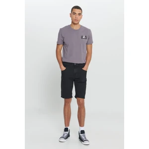 Altınyıldız Classics Erkek Siyah Slim Fit Dar Kesim Pamuklu Esnek Denim Şort