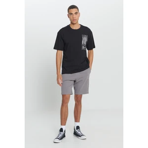 Altınyıldız Classics Erkek Siyah Loose Fit Bol Kesim %100 Pamuk Slogan Baskılı Bisiklet Yaka Tişört