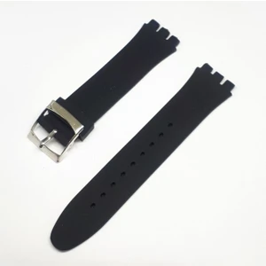 Ata Saat 19MM Swatch Uyumlu Siyah Slikon Saat Kordonu
