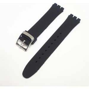 Ata Saat 17MM Swatch Uyumlu Siyah Slikon Saat Kordonu