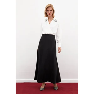 Uzun Saten Etek - Siyah