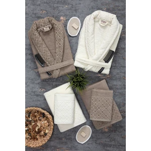 Hayal 12 Parça Kutulu Jakarlı Bornoz Takımı | Bornoz | Havlu & Havlu Seti | Banyo Çeyiz Seti