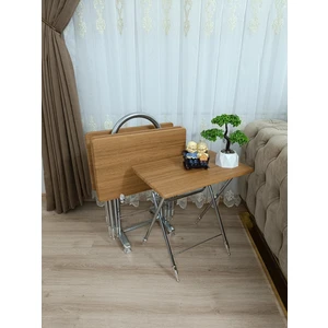 Evko Mobilya Çanta Zigon Sehpa, 4'lü Sehpa, Zigon Sehpa, Servis Sehpası, Mdf Mebran Sehpa, Katlanır Sehpa, Krom