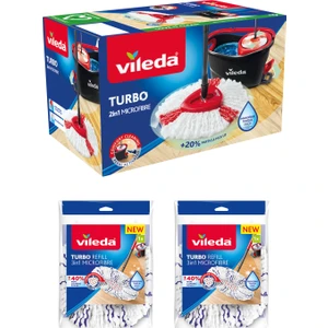 Turbo 2in1 Temizlik Seti + 2 Adet 3in1 Yedek Paspas