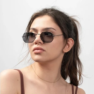 Daniel Klein DK4184-1 Metalik Siyah Yatay Altıgen Polarize Camlı Kadın Güneş Gözlüğü
