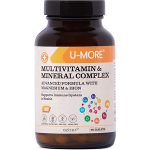Multivitamin 60 Tablet - Kalsiyum, Magnezyum, Demir, Çinko - Vegan, Şekersiz, Glutensiz