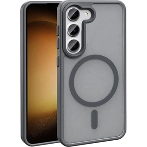 Megafox Teknoloji Samsung Galaxy S23 Uyumlu Kılıf Magsafe Şarj Özellikli Mat Arka Yüzey Sio Kapak, Gri