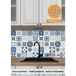5 Code Yapışkanlı Desenli Folyo Duvar Dolap Mutfak Tezgah Arası Folyo Kaplama(50x100cm)