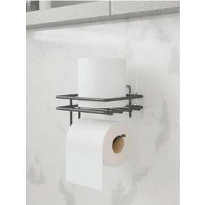 Suntel Yapışkanlı Metal Tuvalet Kağıtlığı Gri 15x14x17 cm Kolay Temizlik Özellikli