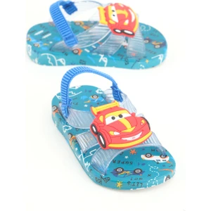 Yazlık Bebe Erkek Lastikli Islak Zemine Uygun Günlük Havuz Plaj Terlik-Sandalet