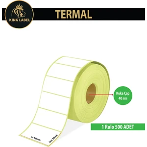 King Label Termal Barkod Etiket 30X50 1 Rulo 500'LÜ Sarım