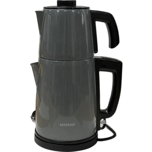 GR-201 2'si 1 Arada 1850W Paslanmaz Çelik Gri Çay Makinesi Su Isıtıcı Çelik Süzgeçli