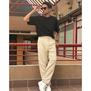 Baggy Kalıp, Yazlık-Baharlık, Esnek-Dökümlü, Pile Detaylı, Geniş Kumaş Pantolon ASP01