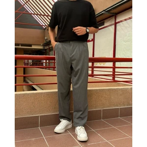 Baggy Kalıp, Yazlık-Baharlık, Esnek-Dökümlü, Pile Detaylı, Geniş Kumaş Pantolon ASP01