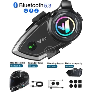Kask Bluetooth Kulaklık Y-80P Bluetooth Motosiklet Kulaklık 5.3 Motosiklet Kulaklık
