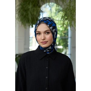 Yaz Işıltısı Koleksiyonu Soft Eşarp Mavi Siyah 1187-10