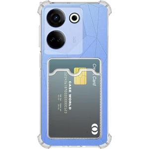 Case World Tecno Camon 20 4g Kamera Korumalı Kartlıklı Darbe Emici Özellikli Şeffaf Silikon Kılıf