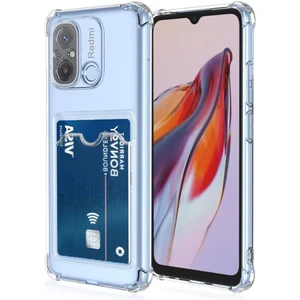 Caseart Xiaomi Redmi 12C Kapak Kamera Korumalı Kartlıklı Darbe Emici Özellikli Şeffaf Silikon Kılıf