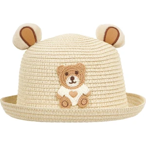 Miniko Kids Kız Çocuk 24700-04 Ayı Fügürlü Hasır Şapka