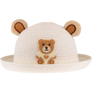 Miniko Kids Kız Çocuk 24700-04 Ayı Fügürlü Hasır Şapka