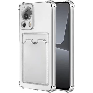 Caseart Xiaomi Mi 13 Lite Kapak Kamera Korumalı Kartlıklı Darbe Emici Özellikli Şeffaf Silikon Kılıf