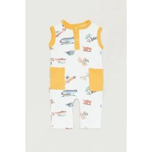 Baskılı Bisiklet Yaka Cepli Erkek Çocuk Tulum