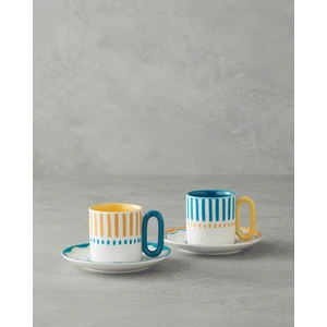 English Home Jolly Waves New Bone China Kahve Fincan Takımı Lacivert