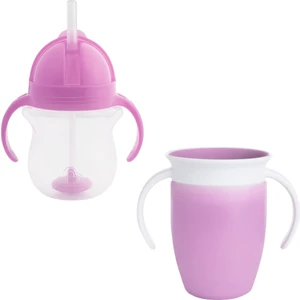 Tıklama Kilitli Uçlu Alıştırma Bardağı 6AY+,207ML,MOR +Munchkin Mucize 360° Alıştırma Bardağı, 6AY+, 207ML,MOR