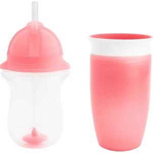Tıklama Kilitli Uçlu Alıştırma Bardağı 12AY+,296ML,PEMBE +Munchkin Mucize 360° Alıştırma Bardağı, 12AY+, 296ML,PEMBE