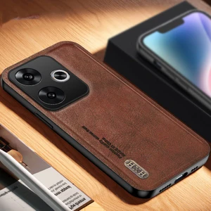 Poco F6 Araba Manyetik Emme Retro Mat Pu Cep Telefonu Kılıfı (Yurt Dışından)