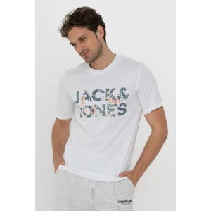 Jack & Jones Bisiklet Yaka Logo Baskili Tisört-12215700