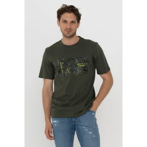 Jack & Jones Bisiklet Yaka Logo Baskili Tisört-12215700