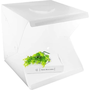 40X40CM Katlanabilir Işıklı Ürün Çekim Çadırı 80 LED Dimmerli Şerit LED Fotoğraf Çekim Stüdyo 4 renk fon