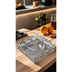 Gümüş Metal Kare Peçetelik