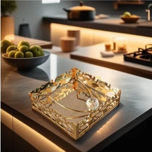 Gold Metal Kare Peçetelik