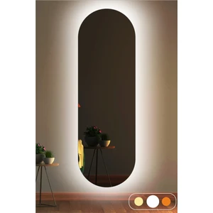 Karaçam Led Işıklı Dekoratif Oval Boy Aynası, 4 mm Şişecam Flotale Cam, 140 x 45 cm – Şık ve Modern Tasarım