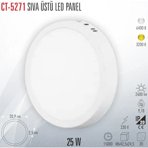 CT-5271 Sıva Üstü LED Panel 25W