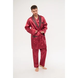 Erkek Ropdöşambır Ve Saten Pijama Takımı 4'Lü Set- Ropman